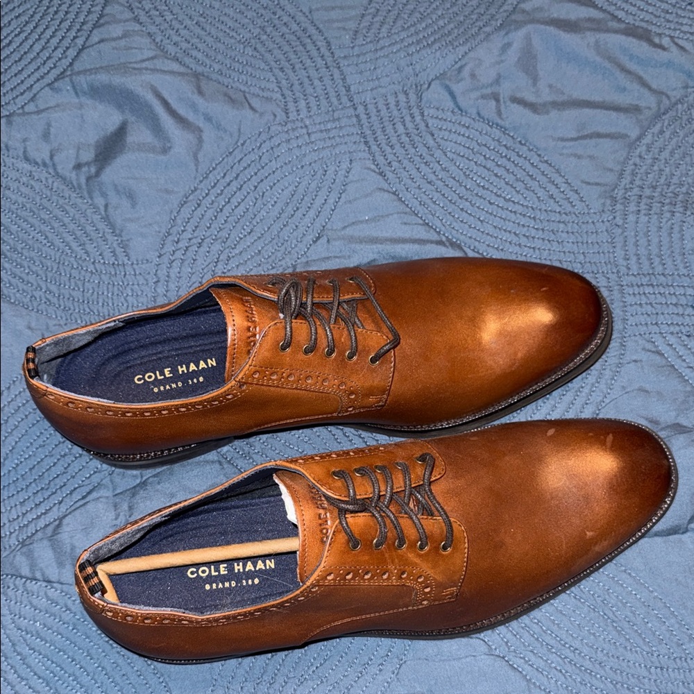 Cole Haan Men's Size 10 1/2 Brown Leather Oxfords